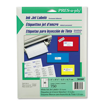 PRES-a-ply® Labels, Inkjet-laser Printers, 0.5 X 1.75, White, 80-sheet, 100 Sheets-pack freeshipping - TVN Wholesale